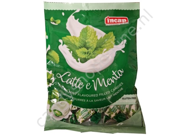 Incap Latte e Menta (milk & mint flavoured filled candies) 200 gram