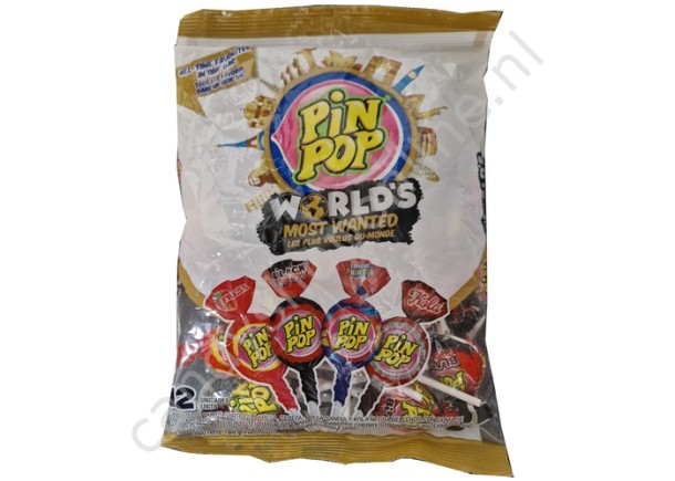 Aldor Pin Pop Chewing Gum World's (strawberry, black cherry, tongue painter, cola) 12pcs. 192gr.