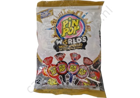 Aldor Pin Pop Chewing Gum World's (strawberry, black cherry, tongue painter, cola) 12pcs. 192gr.