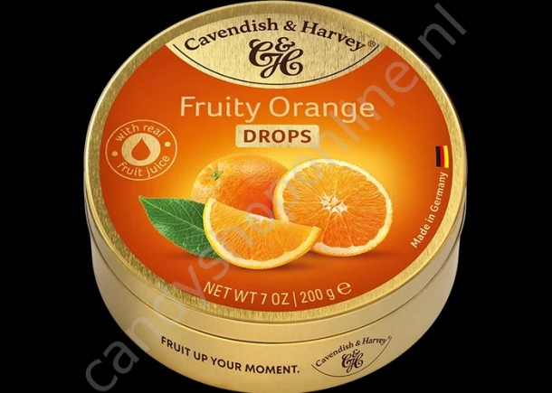 Cavendish & Harvey Fruity Orange Drops with real Fruit Juice 200gr.