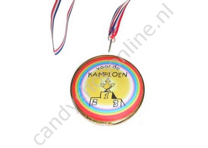 focus borst Huichelaar Chocolade Medaille Voor De Kampioen 1-2-3 Candyshoponline.nl