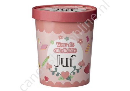 Candy bucket voor de allerliefste JUF 500gr.