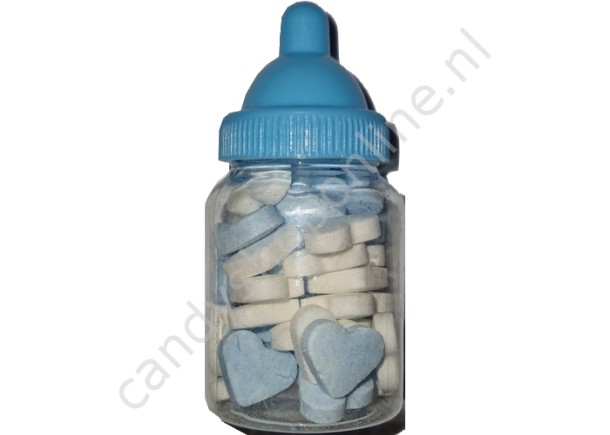 Babyflesje Dextrose hartjes blauw/wit