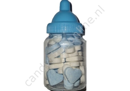Babyflesje Dextrose hartjes blauw/wit